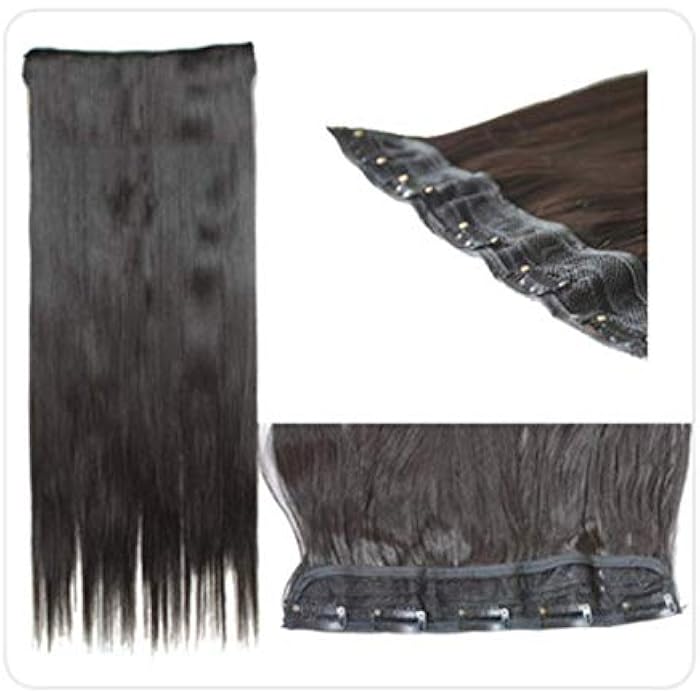 DILLARDS Real Remy Straight Clip Ins Black Hair Extensions For African American Relaxed Hair - Image 3